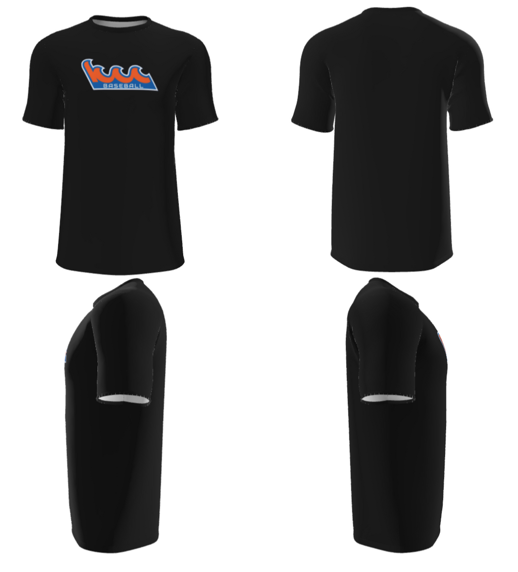 Kingsborough Black Wave Baeball T-Shirt